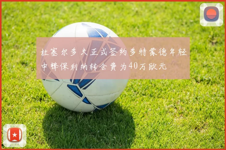 杜塞尔多夫正式签约多特蒙德年轻中锋保利纳转会费为40万欧元